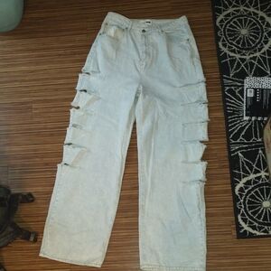 Distressed Light Wash Denim Jeans